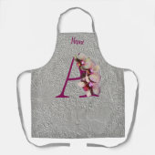 Orchid Elegant Monogram Initiaal A Jouw naam Schort (Voorkant)
