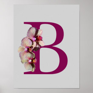 Orchid Elegant Monogram Initiaal B Poster