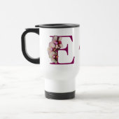 Orchid Elegant Monogram Initiaal E Naam Reisbeker (Links)