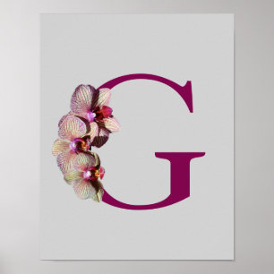 Orchid Elegant Monogram Initiaal G Poster