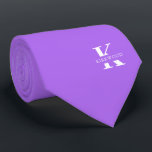 Orchid | Elegant monogram   naam | tweeslachtig Stropdas<br><div class="desc">Een elegante tweezijdige stropdas met een gewaagd wit monogram op een Orchidee-paarse achtergrond. Bovenop dit monogram staat je voor- of achternaam in alle hoofdletters. Meer dan 40 unieke kleuren zijn beschikbaar in zowel eenzijdige als tweezijdige versies. U kunt ze bekijken door op het collectie te klikken. Als u de voorkeur...</div>