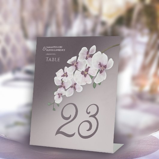 Orchid Elegant Wedding Table Number Card Reclamebord Met Voetstuk