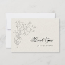 Orchid Elevated Ecru Formal Traditional Wedding Bedankkaart