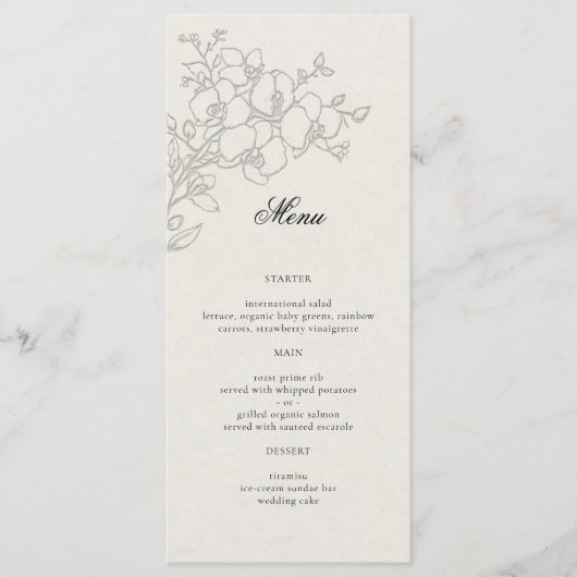 Orchid Elevated Ecru Formal Traditional Wedding Menu (Voorkant)