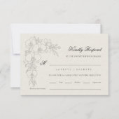 Orchid Elevated Ecru Formal Traditional Wedding RSVP Kaartje (Voorkant)