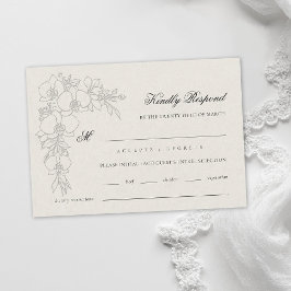 Orchid Elevated Ecru Formal Traditional Wedding RSVP Kaartje