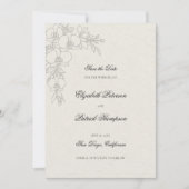 Orchid Elevated Ecru Formal Traditional Wedding Save The Date (Voorkant)