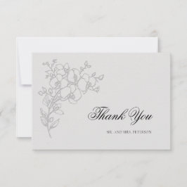 Orchid Elevated Ivory Formal Traditional Wedding Bedankkaart