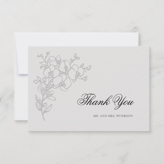 Orchid Elevated Ivory Formal Traditional Wedding Bedankkaart (Voorkant)