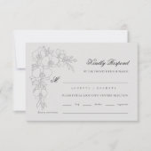Orchid Elevated Ivory Formal Traditional Wedding RSVP Kaartje (Voorkant)