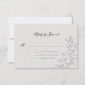 Orchid Elevated Ivory Traditional Formal Wedding RSVP Kaartje (Voorkant)