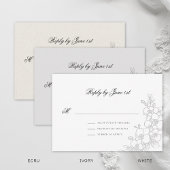 Orchid Elevated Ivory Traditional Formal Wedding RSVP Kaartje