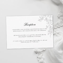 Orchid Elevated White Formal Traditional Wedding Informatiekaartje