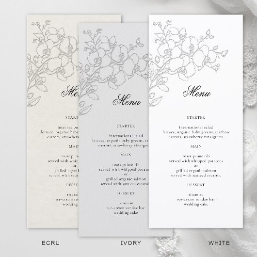 Orchid Elevated White Formal Traditional Wedding Menu