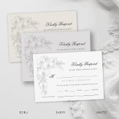 Orchid Elevated White Formal Traditional Wedding RSVP Kaartje