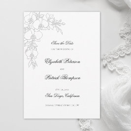 Orchid Elevated White Formal Traditional Wedding Save The Date