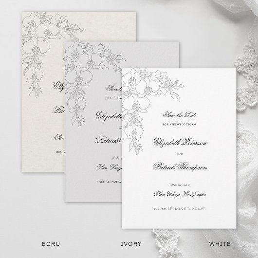Orchid Elevated White Formal Traditional Wedding Save The Date