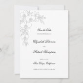 Orchid Elevated White Formal Traditional Wedding Save The Date (Voorkant)