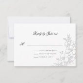 Orchid Elevated White Traditional Formal Wedding RSVP Kaartje (Voorkant)