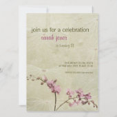 Orchid en Leaf texture Invitation Kaart (Achterkant)
