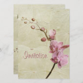 Orchid en Leaf texture Invitation Kaart (Voorkant / Achterkant)