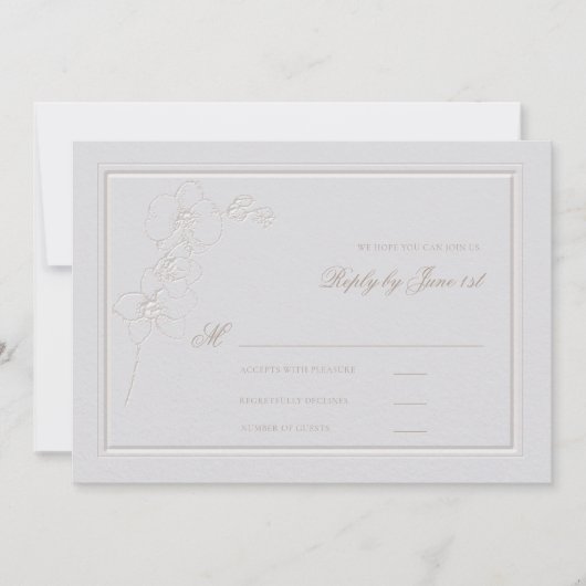 Orchid Faux reliëf Lijst Formele bruiloft reactie (Voorkant)