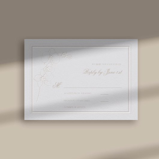 Orchid Faux reliëf Lijst Formele bruiloft reactie