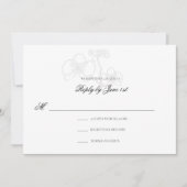 Orchid Faux reliëf Wit Formele Huwelijksreactie (Voorkant)