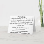 Orchid Fire Kaart (Achterkant)