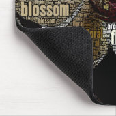 Orchid Floral Blossom Black Back Word Cloud Muismat (Hoek)