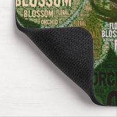 Orchid Floral Blossom Green Back Word Cloud Muismat (Hoek)