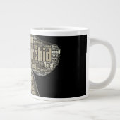 Orchid Floral Blossom over Black Word Cloud Grote Koffiekop (Rechts)