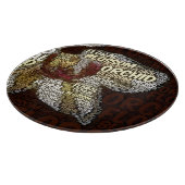 Orchid Floral Blossom over Bourgundy Word Cloud Snijplank (Hoek)