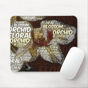 Orchid, Floral, Blossom Typografie Ingebouwde foto Muismat