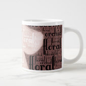 Orchid Floral Blossom Word Cloud Grote Koffiekop (Rechts)