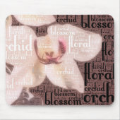 Orchid Floral Blossom Word Cloud Muismat (Voorkant)