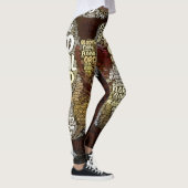 Orchid Floral Blossom Word Cloud Over Bourgogne Leggings (Rechts)