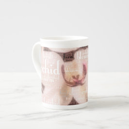 Orchid Floral Blossom Word Cloud Porselein Kop