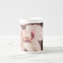Orchid Floral Blossom Word Cloud Porselein Kop