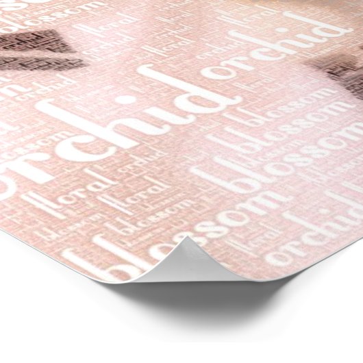 Orchid Floral Blossom Word Cloud Poster (Hoek)
