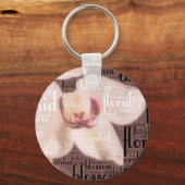Orchid Floral Blossom Word Cloud Sleutelhanger (Voorkant)
