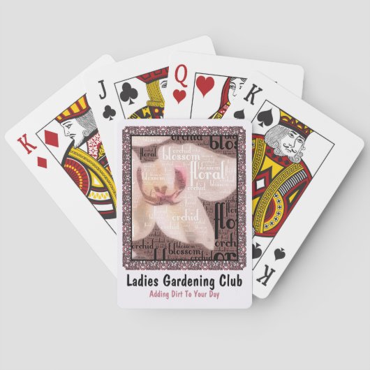 Orchid Floral Blossom Word Cloud Speelkaarten (Achterkant)