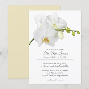 Orchid Floral Funeral Memorial Celebration Invite