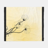 orchid floral line art on yellow fleece deken (Voorkant (Horizontaal))