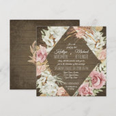 Orchid Floral Pampas Palm Leaf Foliage Rustige Hou Kaart (Voorkant / Achterkant)