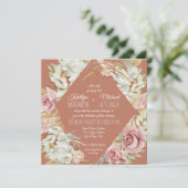 Orchid Floral Terracotta Pampas Palm Leaf Foliage Kaart (Staand voorkant)