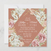 Orchid Floral Terracotta Pampas Palm Leaf Foliage Kaart (Voorkant)