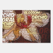 Orchid Floral Word Cloud Decoupage Inpakpapier Vel (Voorkant 3)