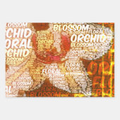 Orchid Floral Word Cloud Decoupage Inpakpapier Vel (Voorkant)
