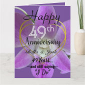 Orchid Flower 49th Wedding Jubileum Card Kaart (Voorkant)